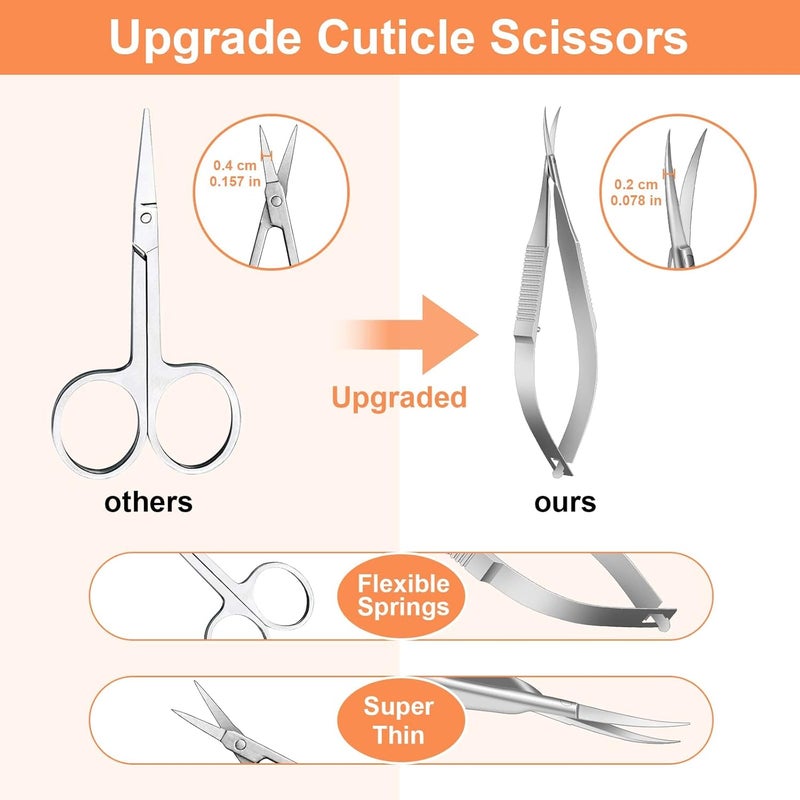 Excefore Cuticle Scissors, Cuticle Trimmer, Nail Scissors for Women, 420j2 Stainless Steel Curved Manicure Scissors, Premium Extra-Fine Point Tip for Nail, Dry Skin, Eyebrow, Eyelash - Image 3