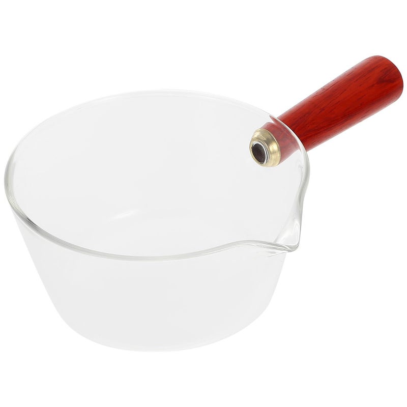 Wooden Handle Glass Mini Saucepan For Breakfast Milk Cooking Kitchen Use - Image 2
