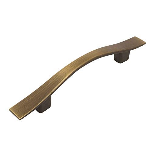 Cosmas 10 Pack 8902BAB Brushed Antique Brass Cabinet Hardware Handle Pull 3 Inch 76mm Hole Centers - Image 1
