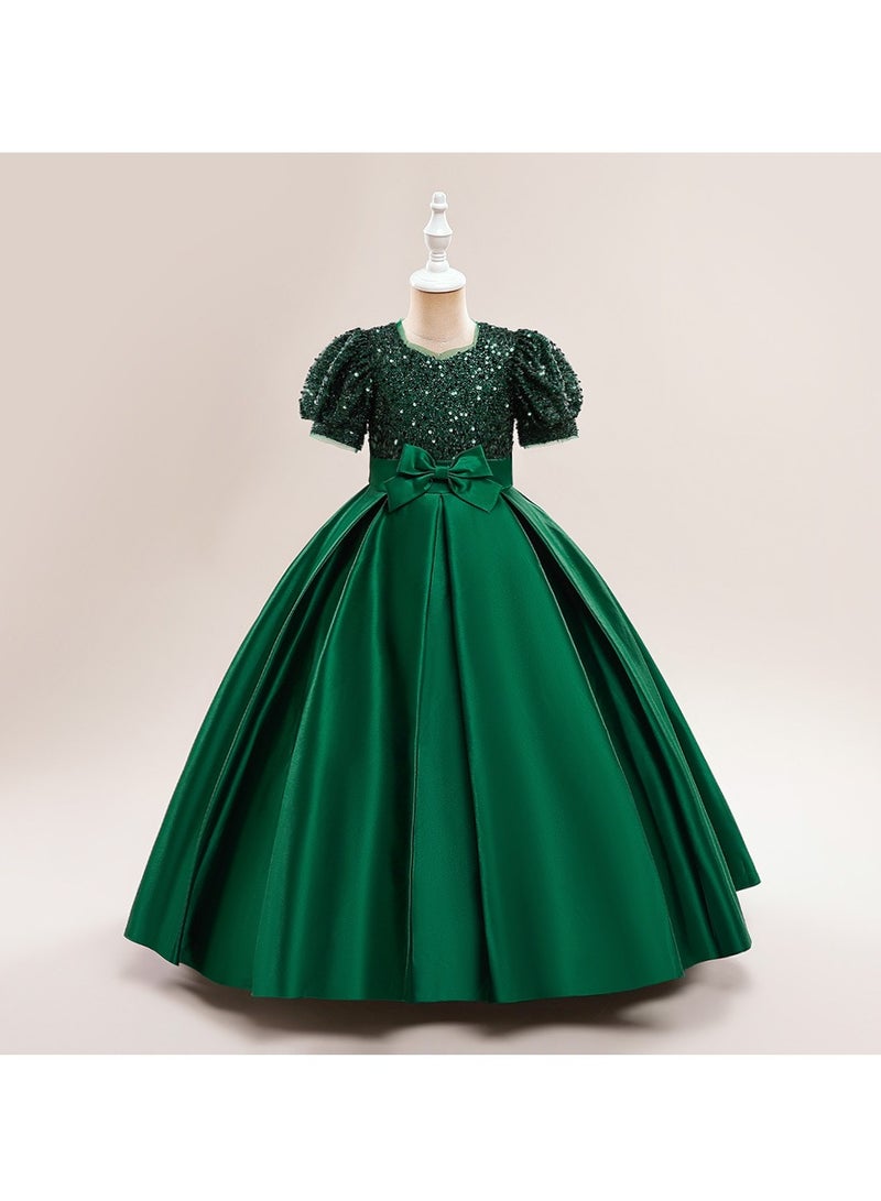 M MIAOYAN Children's Party Piano Performance Sequin Princess Dress - Image 1