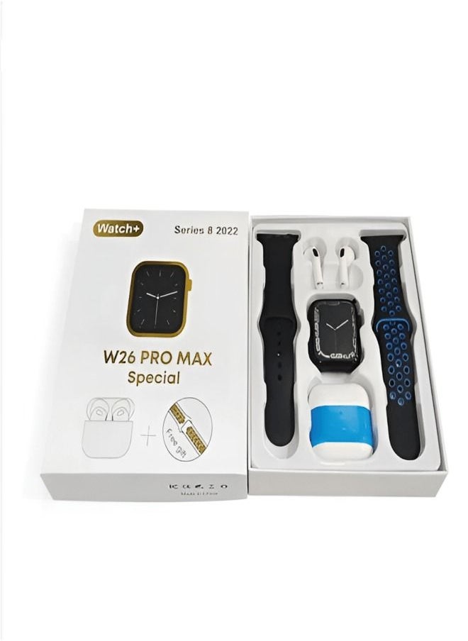 Generic - W26 Pro Max Special Series 8 Smart Watch + Wireless Earphones + 2 Straps - Image 1