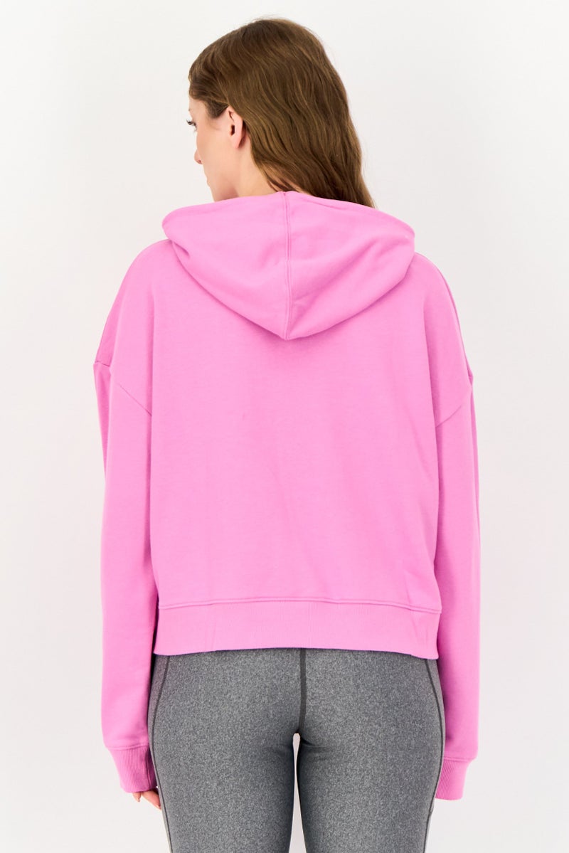 Reebok Women Sportswear Fit Long Sleeve Training Hoodie, Blush Pink - Image 3