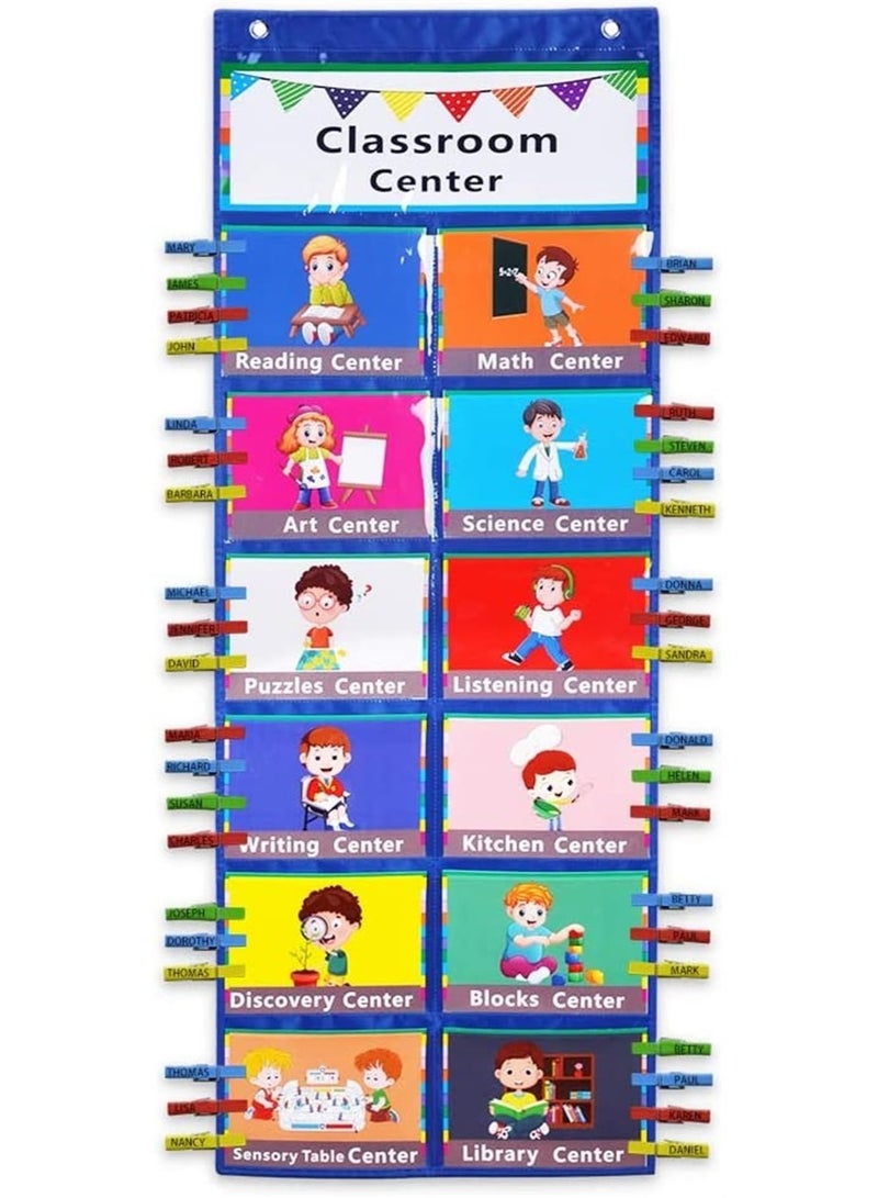 Classroom Center Pocket Chart,Classroom Management Pocket Chart,Classroom Course Tracking Pocket Charts - Image 1