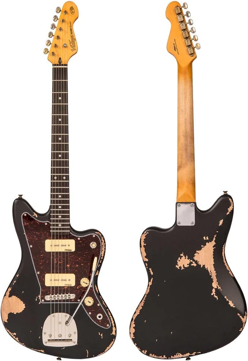 vintage غيتار كهربائي أيقوني فينتاج V65V - أسود - Image 4