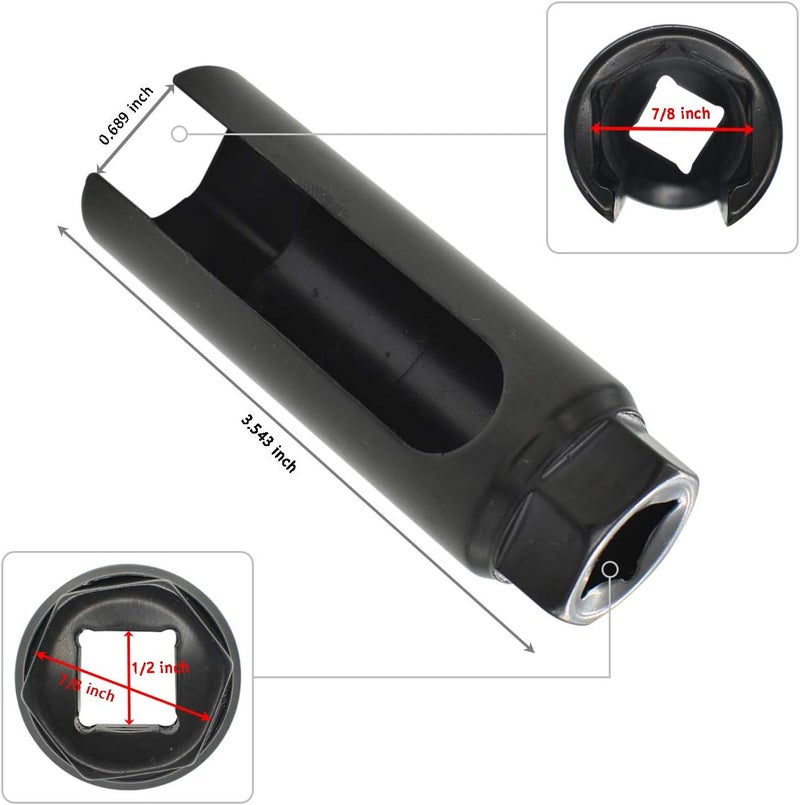 ITEQ O2 Oxygen Sensor Socket 1/2” Drive x 7/8” (22mm), Oxygen Sensor Remover Tool with Side Cutout Wire Gate, O2 Removal and Installation Sensor Socket - Image 2