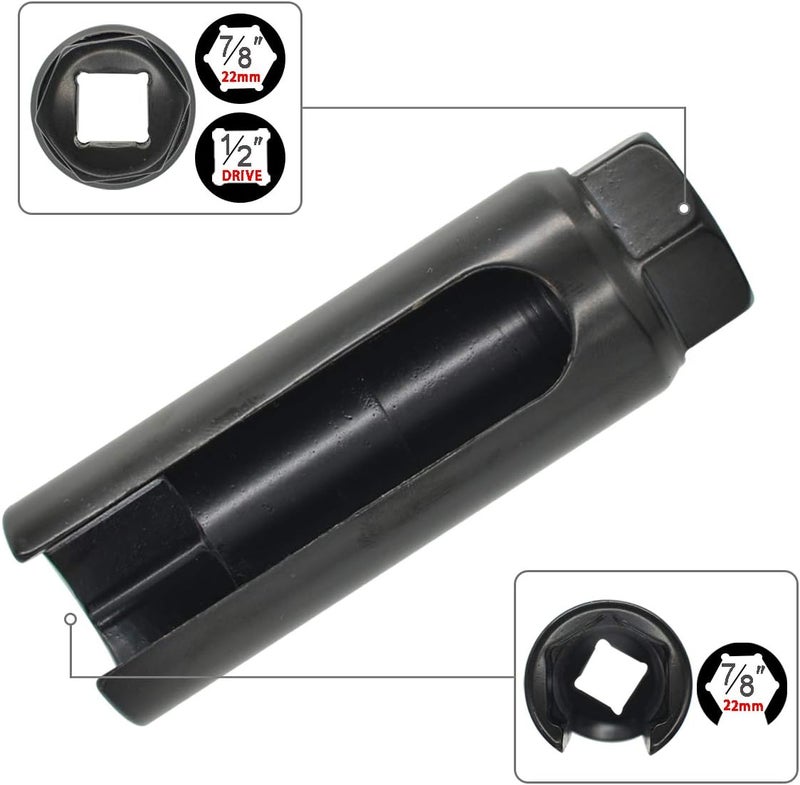 ITEQ O2 Oxygen Sensor Socket 1/2” Drive x 7/8” (22mm), Oxygen Sensor Remover Tool with Side Cutout Wire Gate, O2 Removal and Installation Sensor Socket - Image 4