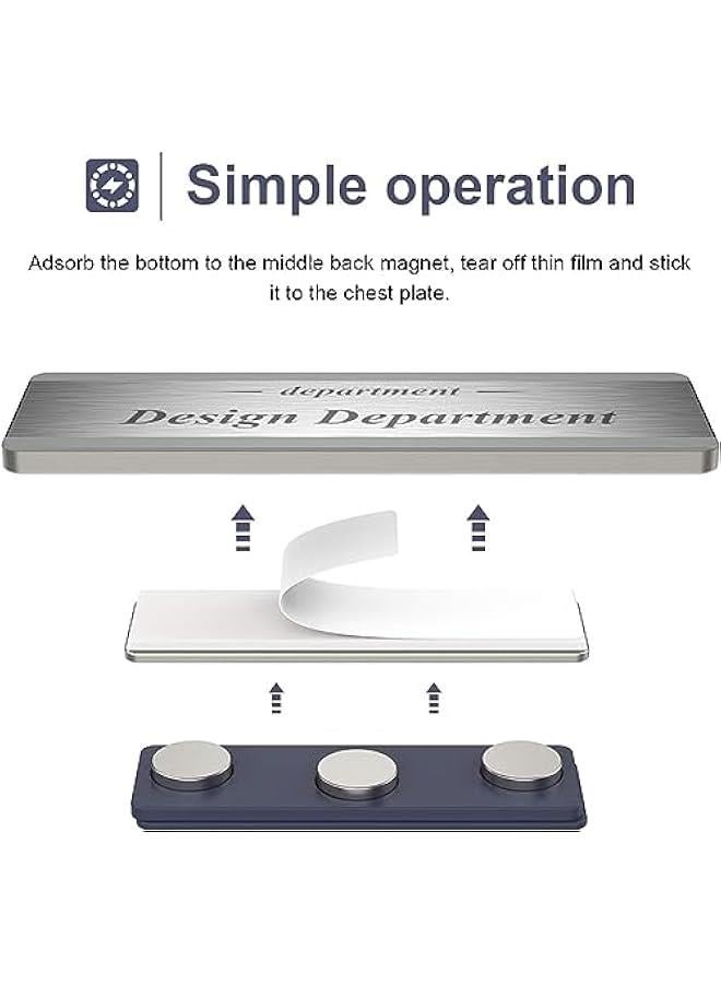 Generic 8 Pack Name Tag Magnets, Magnets for Nametags Magnetic Name Badge Holders, Name Tag Magnetic Adhesive Backing with 3 Neodymium Magnets (1.76 x 0.5 inches) - Image 4