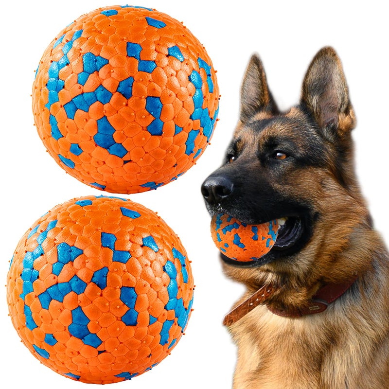 FUSOTO 2Pcs Dog Balls Tennis Balls for Dog Aggressive Chewers for Large Medium Small Puppy Training CatchFetch Water Floats Toys Orange - Image 2