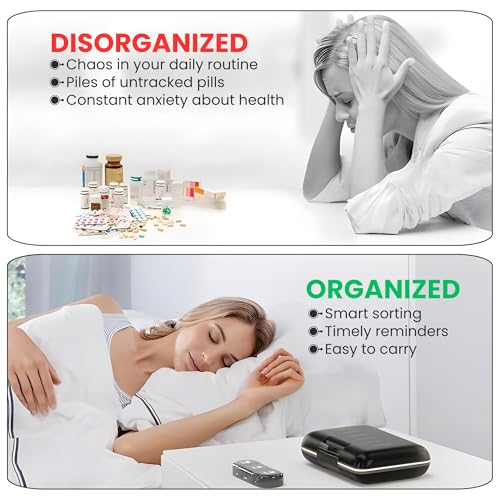 OCEANEVO 3 Times a Day, Weekly Medicine Storage Organizer box for Home and Travel, 7 days Pill Organizer Box for Vitamins, Tablet & Supplements - Black - 3 Compartments - 1 Year Warranty - Image 4