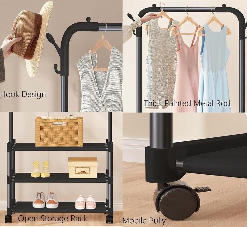 Fitto Standing Metal Coat Stand - Stylish Black Free-Standing Organizer for Coats, Jackets, Hats, and Umbrellas - Heavy Duty Durable Design for Home, Office, and Entryway Use - Image 5