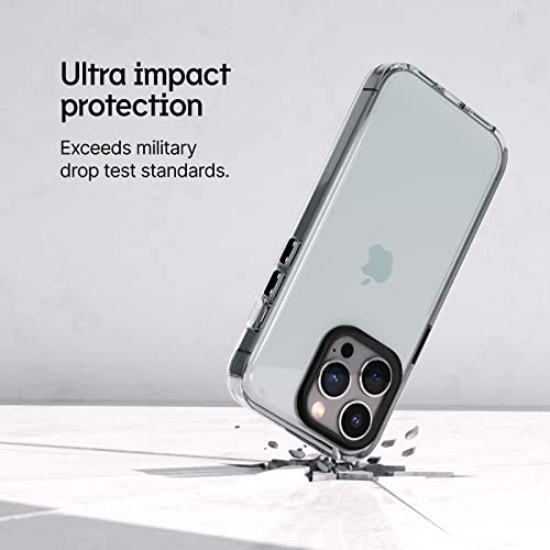 RhinoShield Crystal Clear Case Compatible with [iPhone 13 Pro] | Advanced Yellowing Resistance, High Transparency, Protective and Customizable Clear Phone Case - Black Camera Ring - Image 3