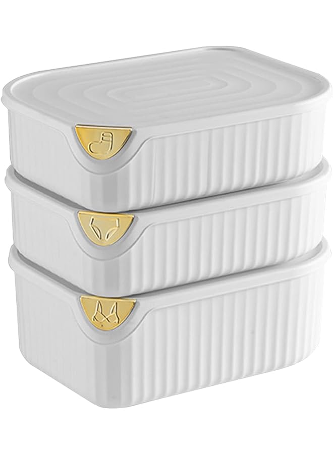 Zaboon 3 Pcs Underwear Storage Organizer. Bra Panties Socks Foldable Type Drawer Or Closet. Convenient Save Space Storage Box Folding For Drawers 0/15/10 Grid - Image 1