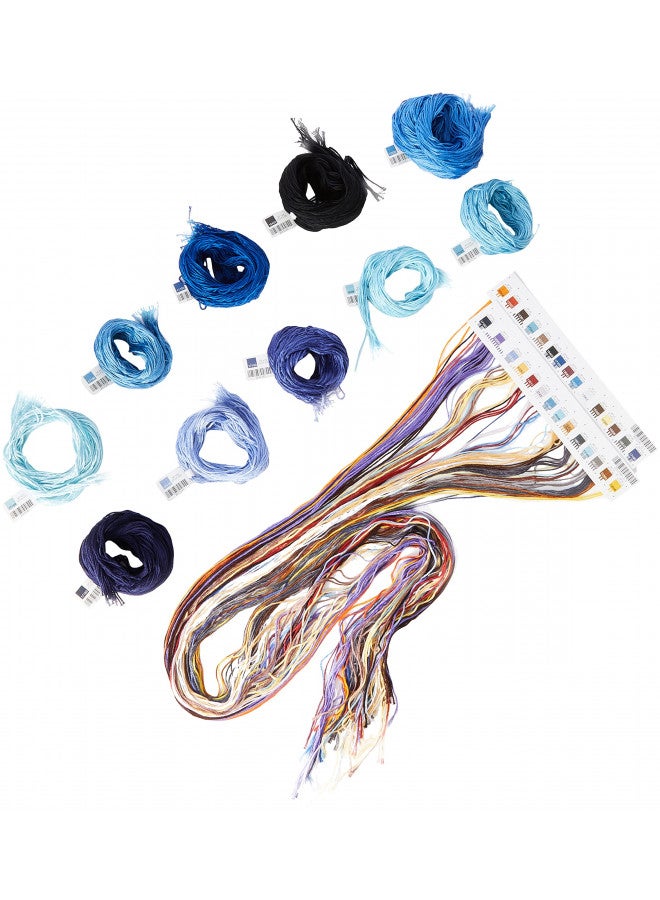 Dimensions Needlepoint Kit, Winter Sky Cabin, 11'' x 14'',Blue - Image 3