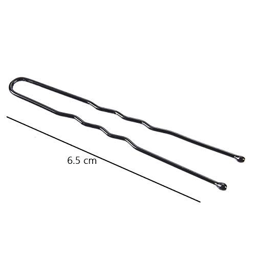 MANODHRUVA® 100 Pcs U-Shaped Bobby Hair Juda Pins for Updo Hairstyle, Black Metal, Pack of 100 Pcs, 6.5 cm Long - Image 3