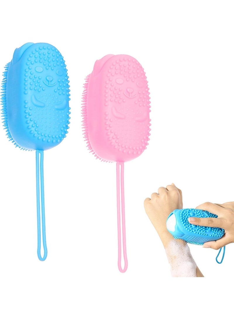Silicone Bath Brush for Body Cleaning – Double-Sided Deep Cleansing and Massage Bath Loofah for Men and Women – Different Color Options 2 Pcs - Image 2