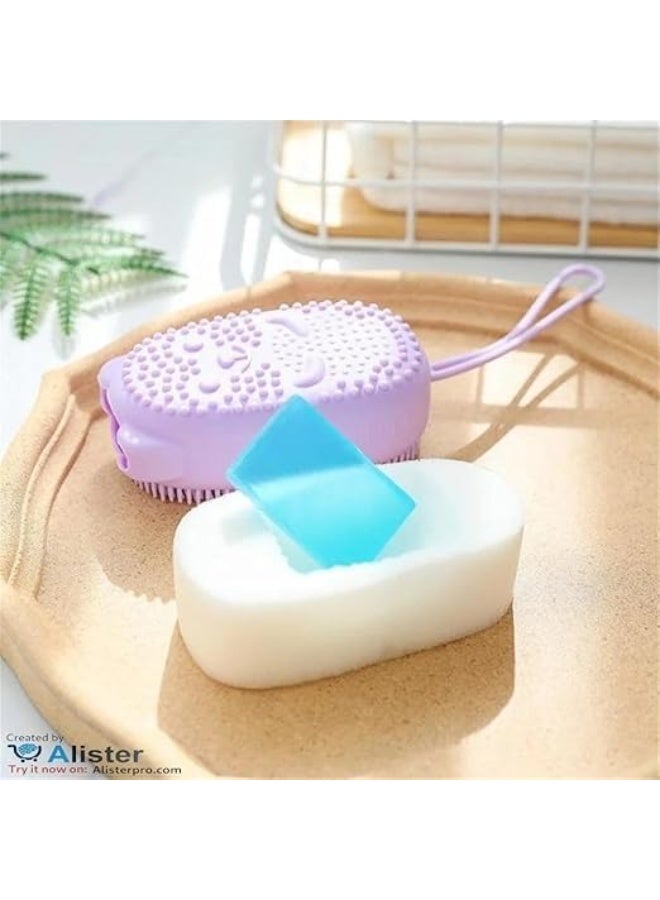 Silicone Bath Brush for Body Cleaning – Double-Sided Deep Cleansing and Massage Bath Loofah for Men and Women – Different Color Options 2 Pcs - Image 4