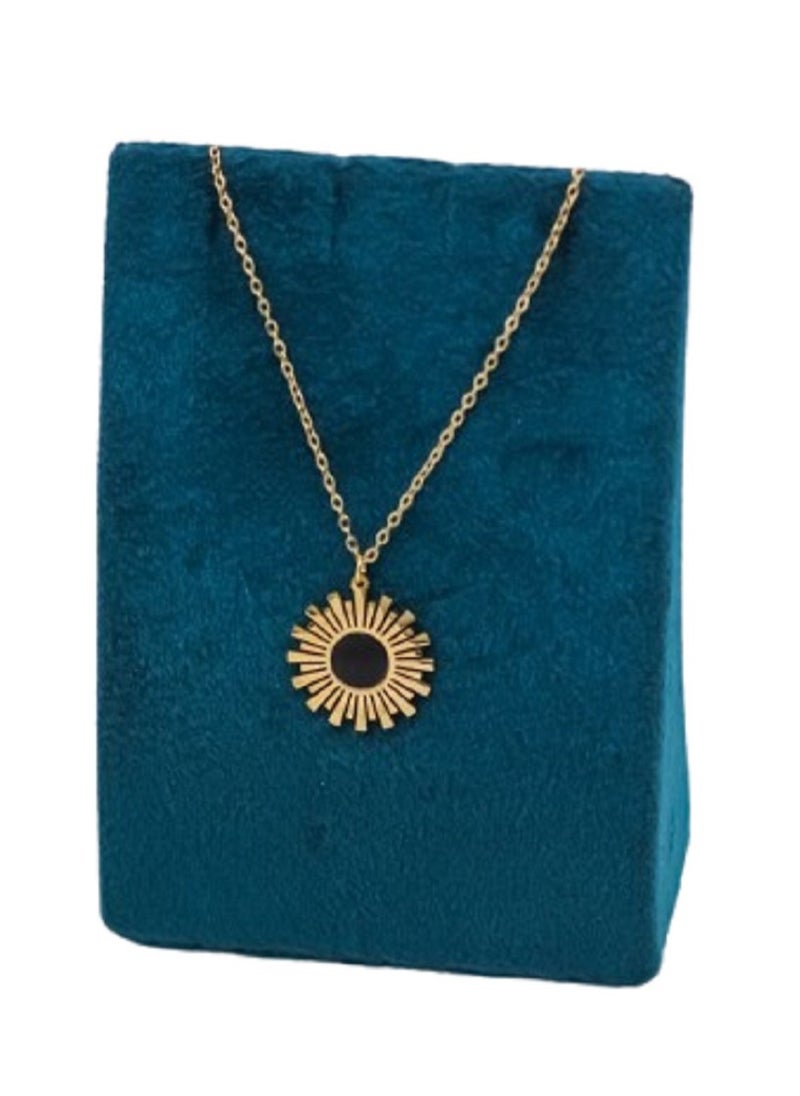 Ward Women's Sun Design Necklace Gold-Plated Stainless Steel  Luxurious Gift for Women  - Image 1
