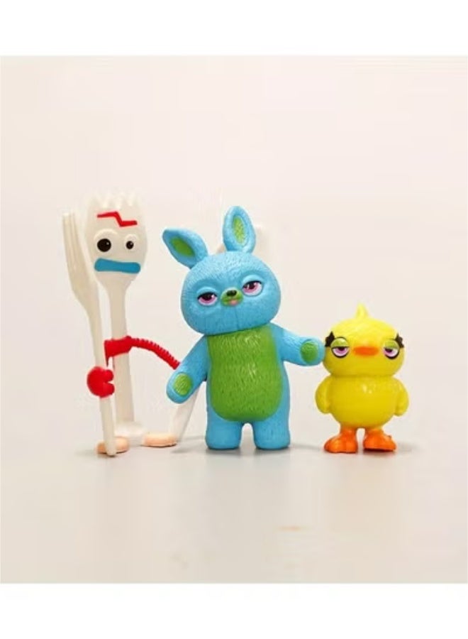 7 قطع العاب من شخصيات سلسلة افلام حكاية لعبة وودي وجيسي و باز و فوركي الملعقة و الحصان بولسي مناسبة في الديكور لمن يحب سلسة افلام ديزني حكاية لعبة و ممكن هدية جميلة كعكة مزينه بالعاب الشخصيات  حجم لطيف جدا و الوان رائعة - Image 3