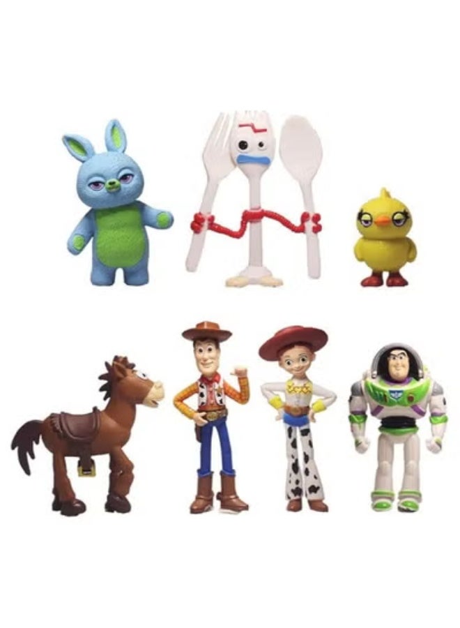 7 قطع العاب من شخصيات سلسلة افلام حكاية لعبة وودي وجيسي و باز و فوركي الملعقة و الحصان بولسي مناسبة في الديكور لمن يحب سلسة افلام ديزني حكاية لعبة و ممكن هدية جميلة كعكة مزينه بالعاب الشخصيات  حجم لطيف جدا و الوان رائعة - Image 4
