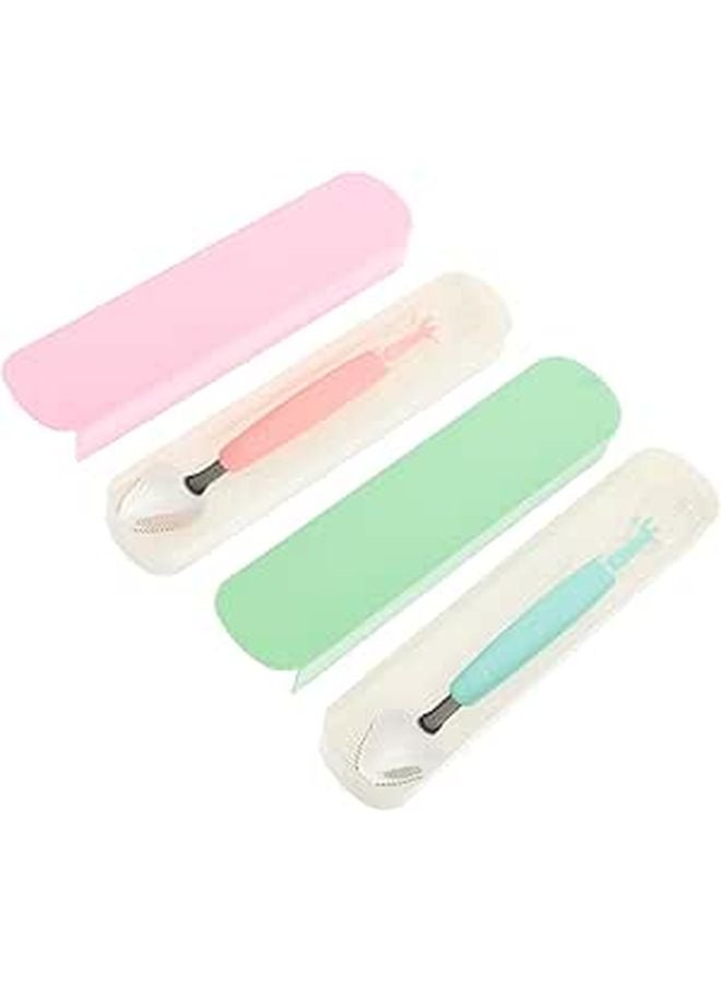 2 Stainless Steel Feeding Spoons with Smooth Edges Dredging Feeders Random Color - Image 1