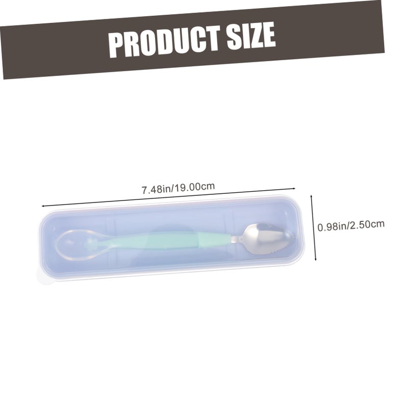 2 Stainless Steel Feeding Spoons with Smooth Edges Dredging Feeders Random Color - Image 3