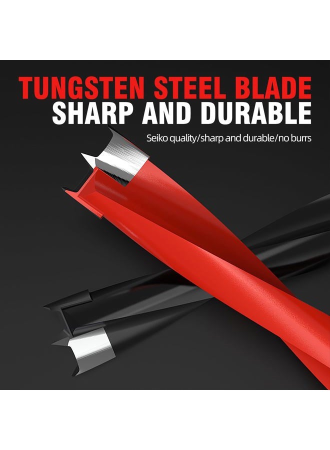 HUHAO Tipped Brad Ooint Boring Bits for Wood, Carbide Tipped Heavy-Duty Dowel Bit Hole Cutter for Wood Plastic Plywood,10mm Dia x 70mm Long x 10mm Shank, Right Hand Rotation - Image 2