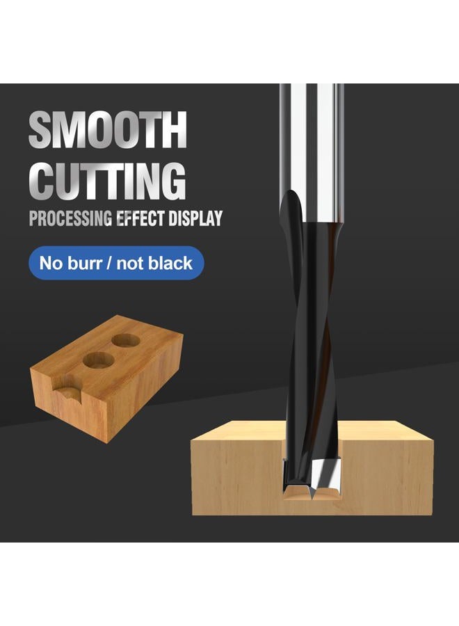 HUHAO Tipped Brad Ooint Boring Bits for Wood, Carbide Tipped Heavy-Duty Dowel Bit Hole Cutter for Wood Plastic Plywood,10mm Dia x 70mm Long x 10mm Shank, Right Hand Rotation - Image 3