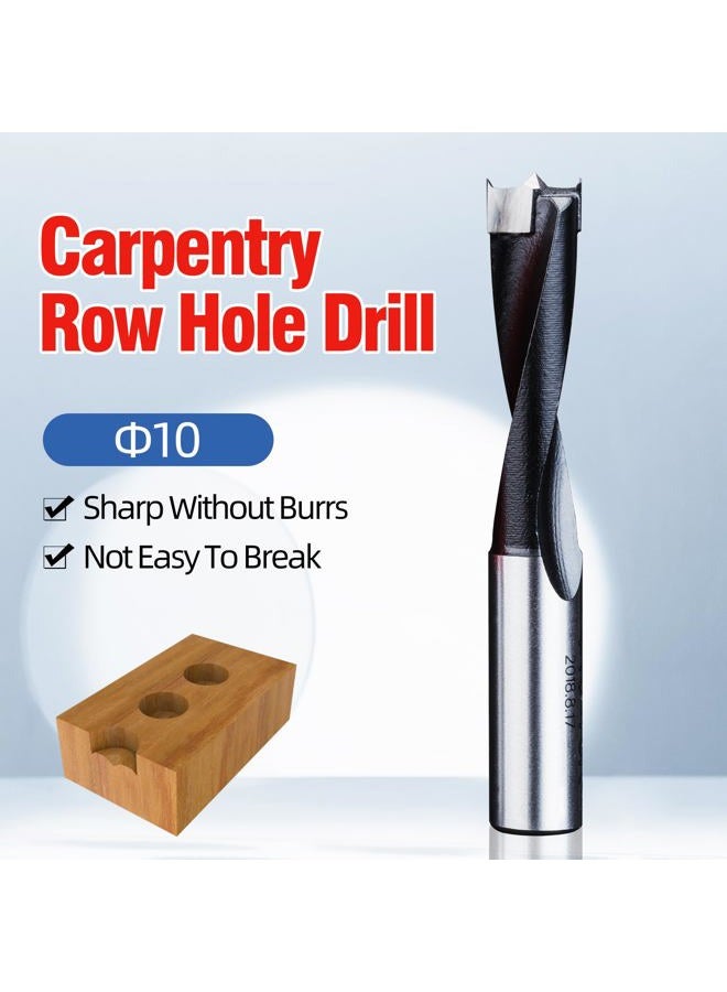 HUHAO Tipped Brad Ooint Boring Bits for Wood, Carbide Tipped Heavy-Duty Dowel Bit Hole Cutter for Wood Plastic Plywood,10mm Dia x 70mm Long x 10mm Shank, Right Hand Rotation - Image 5