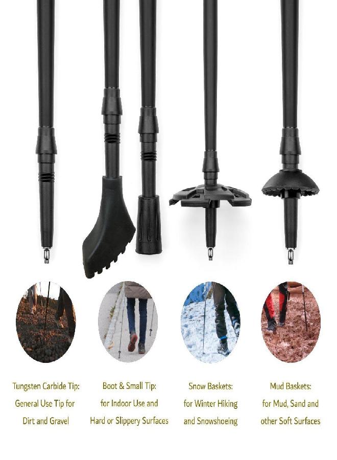 Cascade Mountain Tech Trekking Pole - Carbon Fiber Monopod Walking Or Hiking Stick With Accessories Mount & Adjustable Quick Locks (Single Pole), Mossy Oak Elements Contour Pattern - Image 4