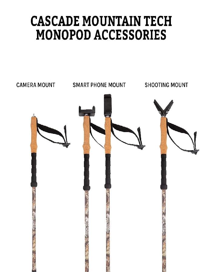Cascade Mountain Tech Trekking Pole - Carbon Fiber Monopod Walking Or Hiking Stick With Accessories Mount & Adjustable Quick Locks (Single Pole), Mossy Oak Elements Contour Pattern - Image 3