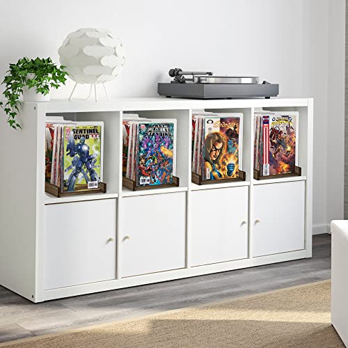Komiq Patented Comic Book Storage Holder – Wooden & Acrylic Display Box/Case for Collectors – Organizer for Comics, Magazines & Books – Holds 150 Issues, 14.5x8 in (Dark Walnut) - Image 3