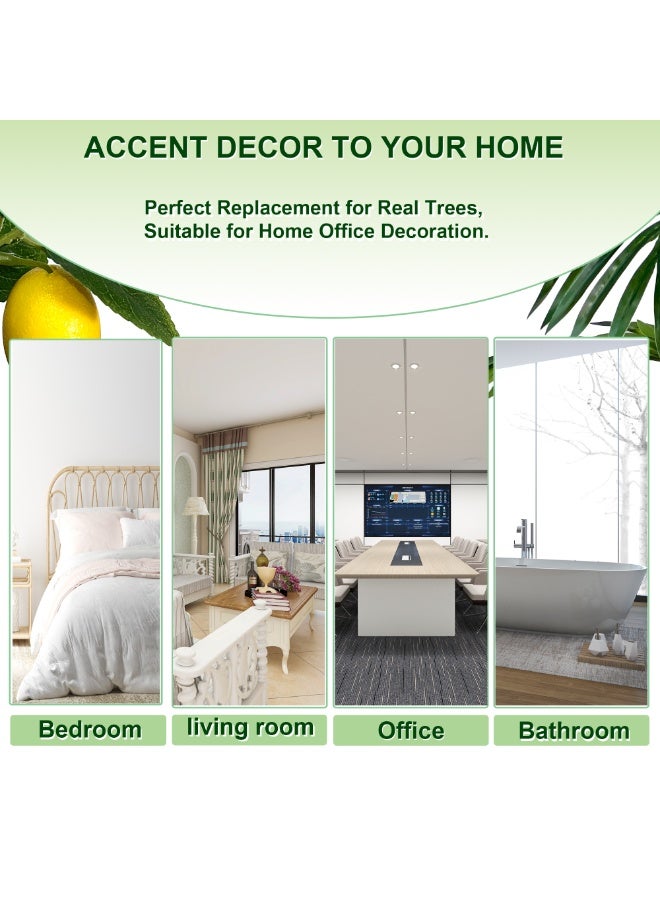 MirageBotanics Artificial Lemon Tree Indoor Outdoor - Faux Lemon Plant with Realistic Fruits & Natural Wood Trunk, Includes White Flower Pot for Home, Office, Mall, Hotel, Living Room, Meeting Room Decor - Image 4