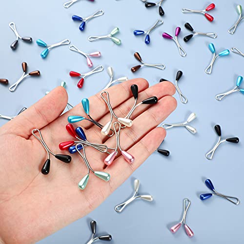 Mtlee 48 Pieces Hijab Pins for Women Muslim Faux Pearl Clips U Shaped DIY Boutonniere Alloy Decorative Brooch Safety Scarf Hijab Pins for Wedding Dress Accessories - Image 3