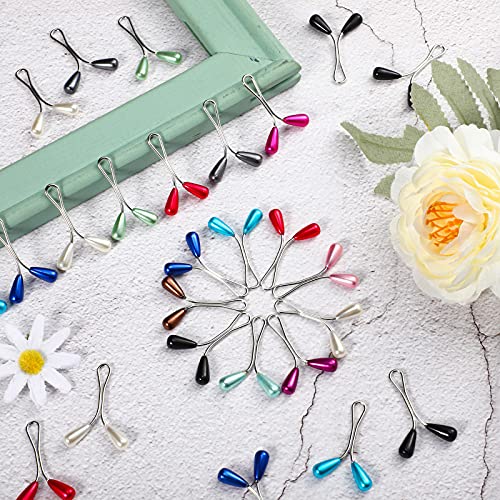 Mtlee 48 Pieces Hijab Pins for Women Muslim Faux Pearl Clips U Shaped DIY Boutonniere Alloy Decorative Brooch Safety Scarf Hijab Pins for Wedding Dress Accessories - Image 4