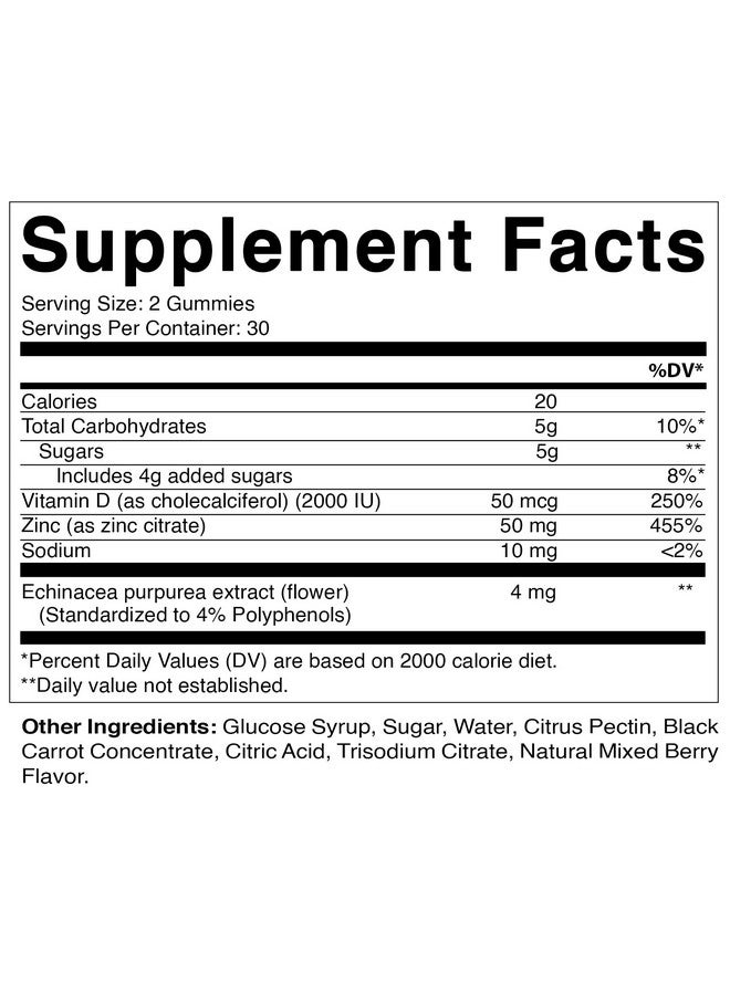 Vitamatic عبوة 2 من حلوى فيتامينات الزنك 50 ملغ 60 حلوى نباتية خالية من الغلوتين لدعم المناعة الصحية للبالغين رجال ونساء - Image 3