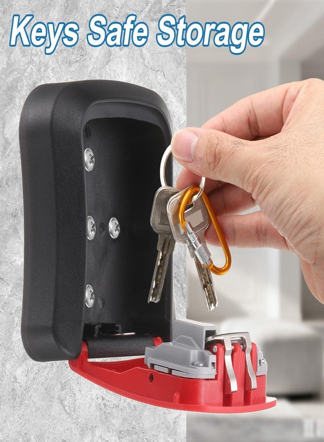 PATIKIL Wall Mount Key Lock Box (4.5"x3.7"x1.6", Gray) - 4 Digit Combination Lockbox for Keys Safe Security Storage Resettable Code Lockbox for Outdoor Home Office Garage - Image 4