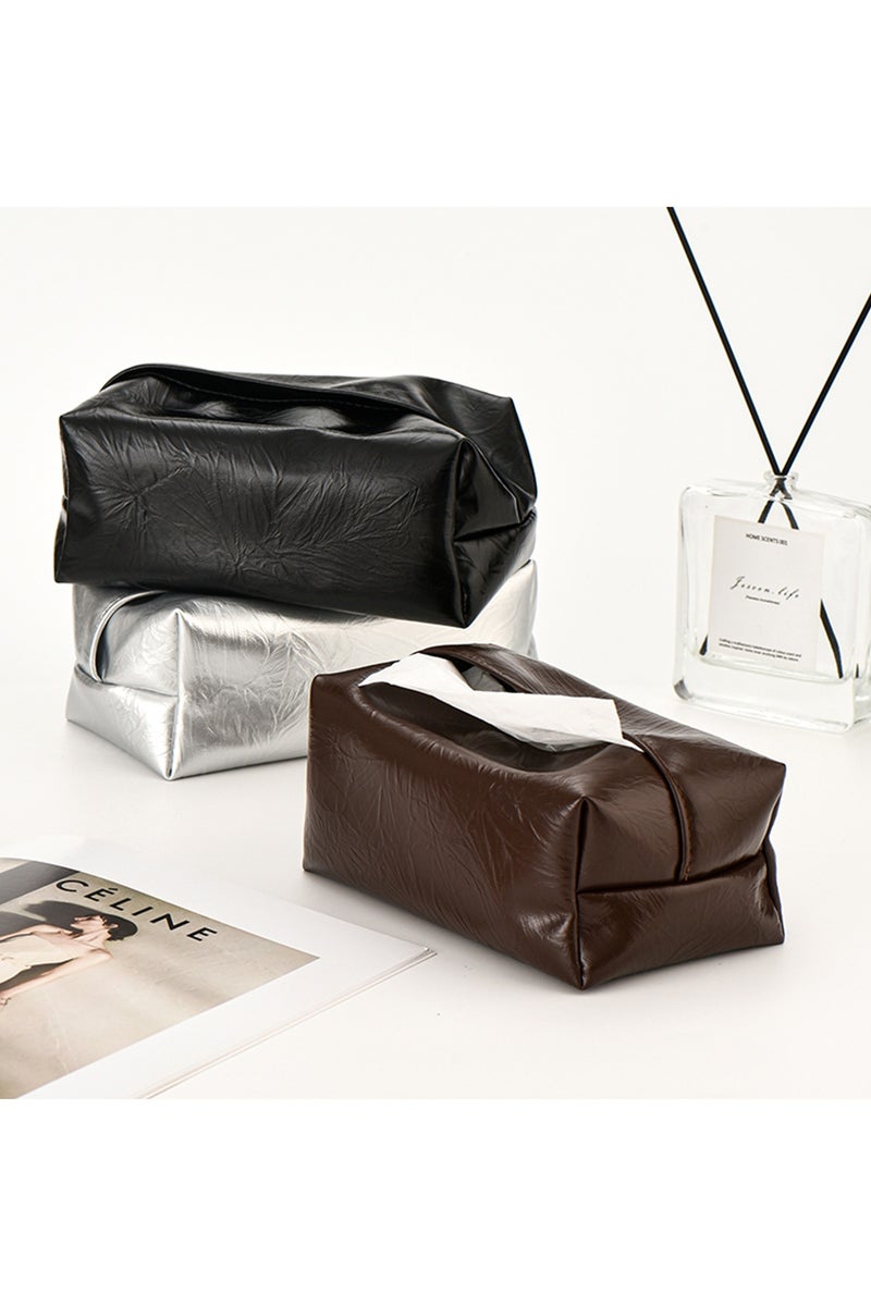 FUKE Tissue Storage Box PU Leather Rectangular Decorative Tissue Box for Desktops, Bathrooms, Cars and Offices - Image 2