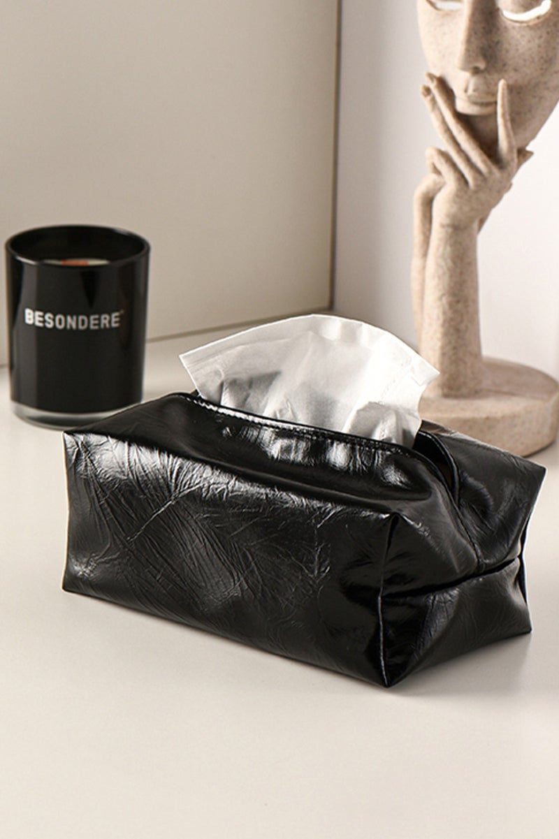 FUKE Tissue Storage Box PU Leather Rectangular Decorative Tissue Box for Desktops, Bathrooms, Cars and Offices - Image 4