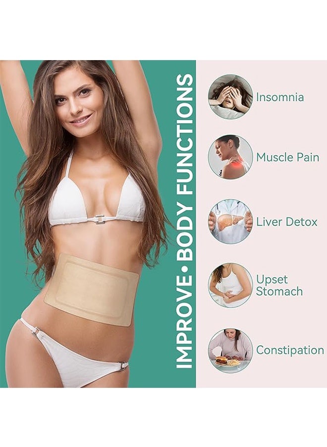 لاصقات زيت الخروع، عبوة من 10 لاصقات، قابلة لإعادة الاستخدام، ذاتية اللصق، مانعة للتسرب، لتنقية الكبد، وآلام العضلات، والأرق، والهضم، مناسبة للبطن، والظهر، والكتف، والفخذ. - Image 5