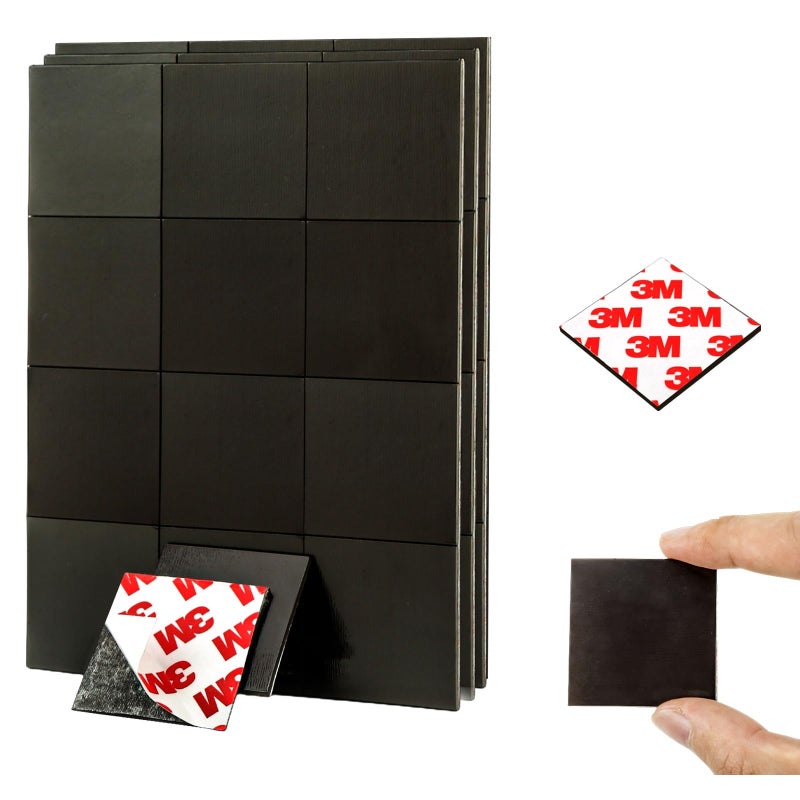 CHUNNIAO Magnetic Squares with Adhesive Backing(36PCS Each 1.5" x1.5"),Pre-Cut Self Sticky Magnets as Back to School Supplies,Peel and Stick for Cards/Picture/Poster (80mil Magnet) - Image 1