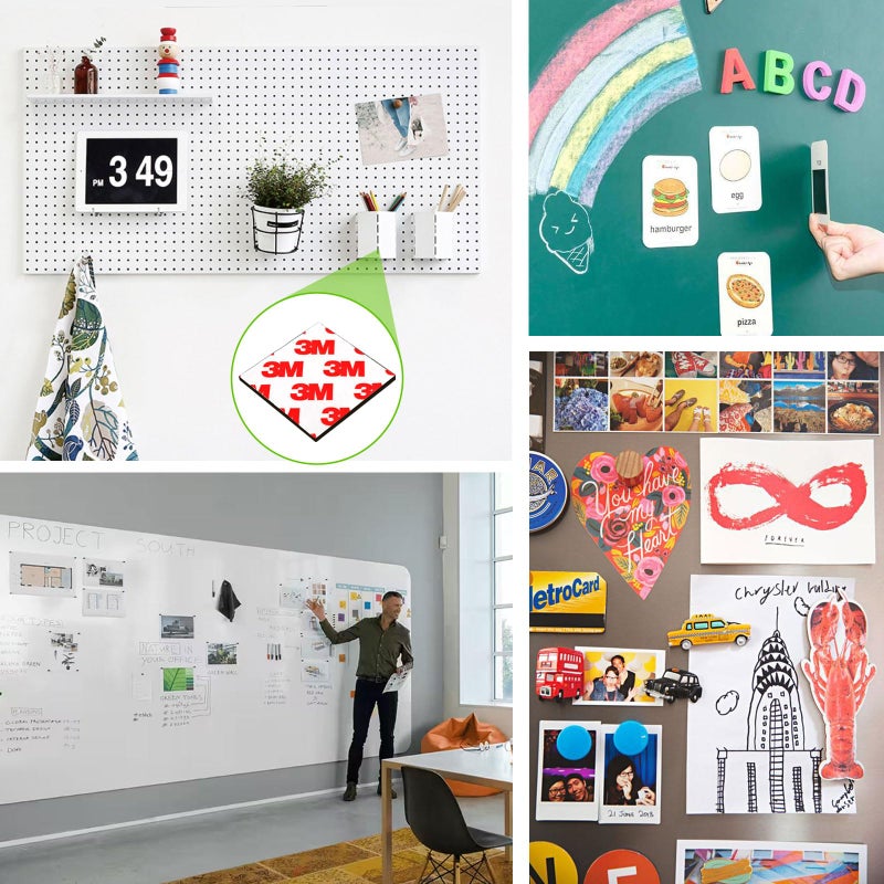 CHUNNIAO Magnetic Squares with Adhesive Backing(36PCS Each 1.5" x1.5"),Pre-Cut Self Sticky Magnets as Back to School Supplies,Peel and Stick for Cards/Picture/Poster (80mil Magnet) - Image 5
