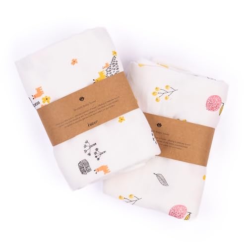 HABER Organic Cotton Muslin Baby Bath Towel 70x70 Pack of 2|4 Layer Ultra Soft Skin Safe Muslin | Highly Absorbent Quick Dry Newborn Towel for Sensitive Skin | Gentle Towel for Infants & Toddlers - Image 2