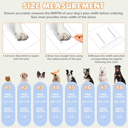 TEWIWAP Dog Shoes for Large Small Medium Dogs Dog Snow Boots Winter Dog Booties and Paw Protectors to Prevent Licking AntiSlip Dog Shoes with Reflective for Hot Pavement Hardwood Floors Hiking Size 6 - Image 3