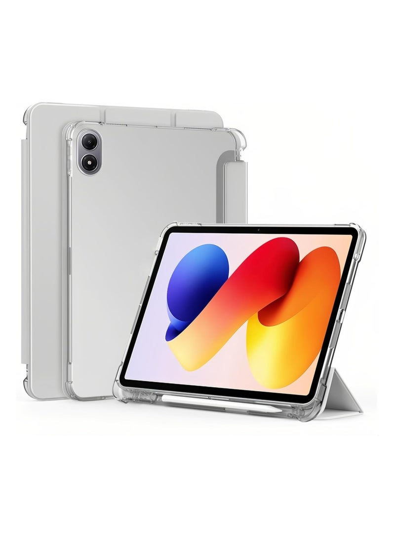 Tablet Case Compatible with Xiaomi Redmi Pad 2 Pro 2025 12.1-inch Slim Shockproof Protection Smart Matte Semi-Transparent Case Features Pen Holder, Auto Wake/Sleep Function
