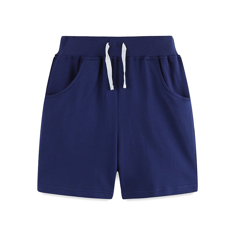 Boys' Cotton Knitted Sports Pants – Solid Color Casual Shorts for Summer (3-8 Years) - Image 1
