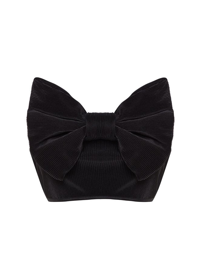 trendyol - Black Crop Knitted Textured Bustier TPRSS23BS00082 - Image 1