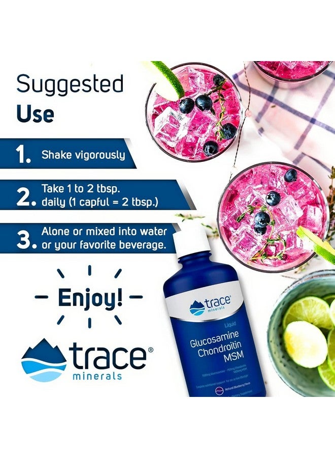 Trace Minerals Glucosamine/Chondroitin/MSM - Liquid Supplement Aids Body Mineral Health - Support for Bone Strength & Joint Health - Mobility Support Supplement - Natural Blueberry Flavor, 32 fl oz - Image 4