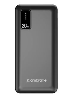 Ambrane 20000 mah Power Bank With 10.5w Fast Charging, Dual Usb Output, Made in India, Multi-layer Protection, Wide Compatibility, Stylish & Compact Design + Free Type-c Cable (Capsule 20, Black)