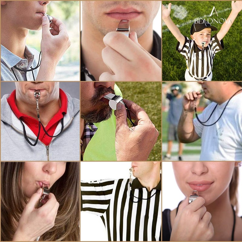 BEADNOVA Stainless Steel Whistles with Lanyard Lifeguard Whistle Referee Whistle Metal Whistle Sports Whistle Coaches Whistle - Image 5