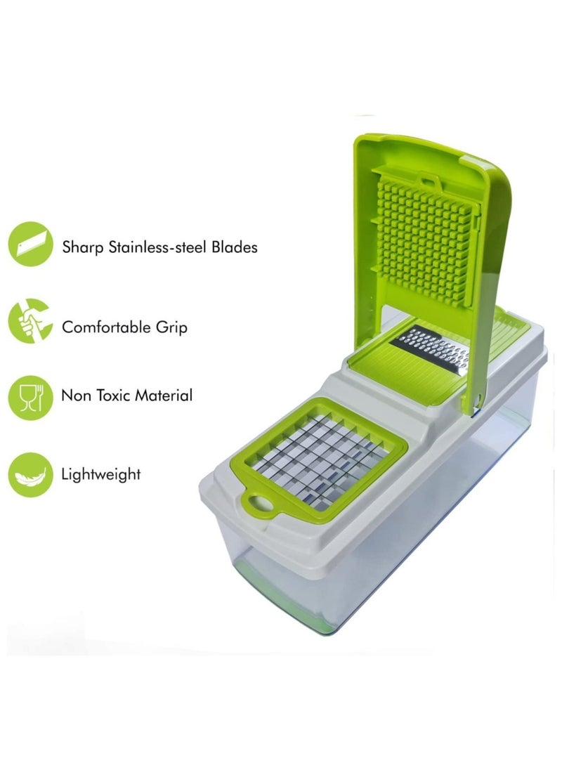 Vegetable Chopper, 12 in 1 Professional Food Chopper, Multi Salad Cutter, Vegetable Slice Cutter, Food Processor, Vegetable Slicer, Shred, Grate, Finger Chips Cutter, Salad Maker,